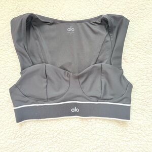 ALO Yoga Black/White Airlift Alignment Bra